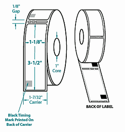 Compulabel® 530425 12 Rolls of Direct Thermal Labels - 1,560 Labels for Dymo® or Seiko®
