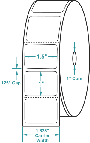 Compulabel® 530548 Direct Thermal Labels 1.5" x 1" - 15,600 Labels/Carton