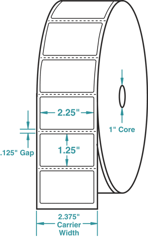 Compulabel® 530594 Direct Thermal Labels 2-1/4 x 1-1/4 - 12,000 Labels/Carton
