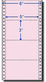 4,000 Compulabel® 210352 Pink, 1 Across, Continuous Pin Feed Index Cards, 5 x 3