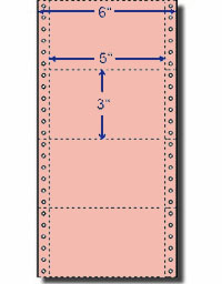 4,000 Compulabel® 210407 Salmon, 1 Across, Continuous Pin Feed Index Cards, 5 x 3, Carrier is 6" wide