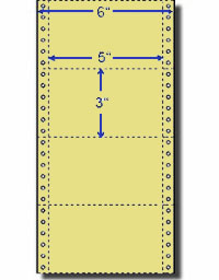 5" x 3" Yellow Continuous Cards, 5x3