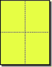 1,000 Postcards, 4.25 x 5.5, Four Cards per Sheets, Lift Off Lemon 65# Astro Bright, use Avery® 5315 Template
