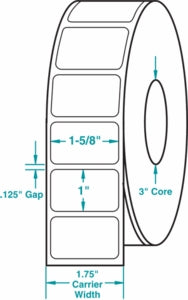 Compulabel® 620054 Thermal Transfer Labels, 1-5/8 x 1, Not Perforated