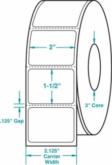 30,400 Compulabel® 620087 Thermal Transfer Labels, 2 x 1.5, Perfotated Between Labels