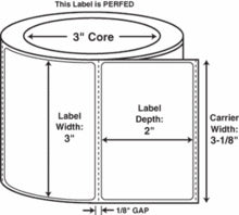 17,400 Compulabel® 620212 Thermal Transfer Labels, 3 x 2, Perfed, 6 Rolls with 2,900 Labels per Roll