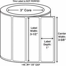 Compulabel® 620357 Thermal Transfer Labels, 3-1/2 x 1