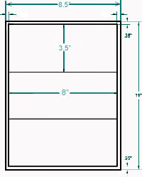 8.5 x 3.5 - Three Per Sheet
