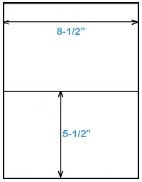 200 White Glossy Laser ONLY Half Sheet Labels 8.5 x 5.5 inches Blank Printable 100 Sheets