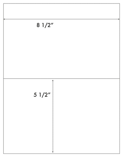 200 White Vinyl Waterproof Outdoor Use Labels 8-1/2" x 5-1/2" 100 Sheets 2 Labels Per Sheet
