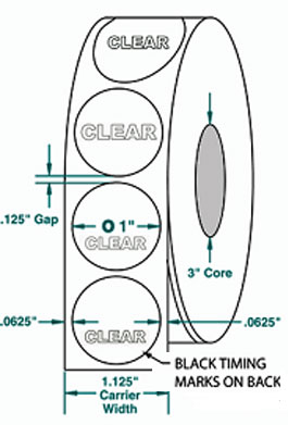 Compulabel® 910203 Wafer Tab Seals1 inch Diameter, Translucent or Frosty Clear, Not Perfed between Tabs, , 5,000 per Roll, 50,000 / Case