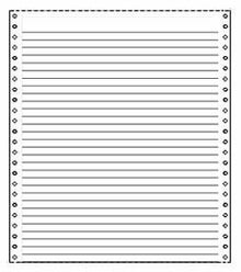 9.5 x 11, 1 Part, 3 Lines per Inch;  No Perfs