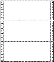 10,500 Sheets, 9-1/2" x 3-2/3" Perfed 1/2" Right & Left, Continuous Pinfeed Computer Paper, 1 Part 15#  White Bond (Standard Weight)