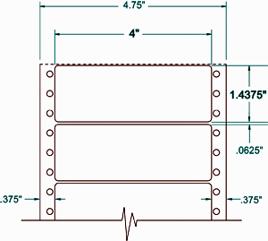 Compulabel® 161504 Fluorescent Neon Green Continuous Labels, P1-40, 4 x 1-7/16, 5,000 Labels per Box