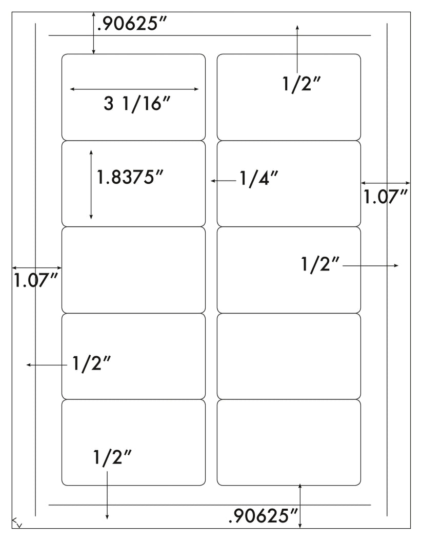 1,000 Printable White Matte VHS Face Labels 100 Sheets 10 Per Sheet