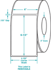 Compulabel® 642600 4 x 6-1/2 Thermal Transfer Roll Label, Removable Adhesive